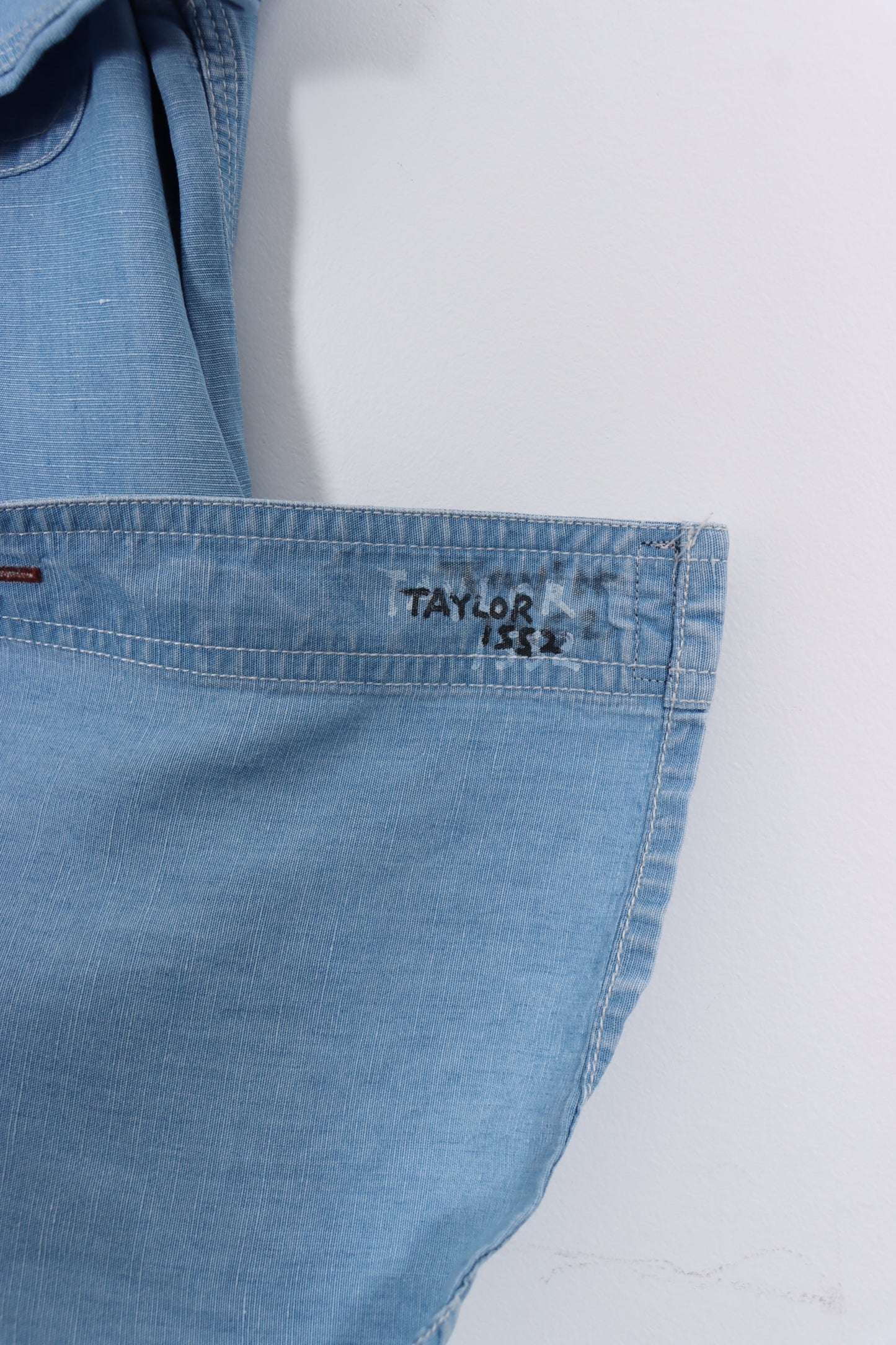 INDIGO PALMS Denim Company Short Sleeve Linen Blend Shirt (M)