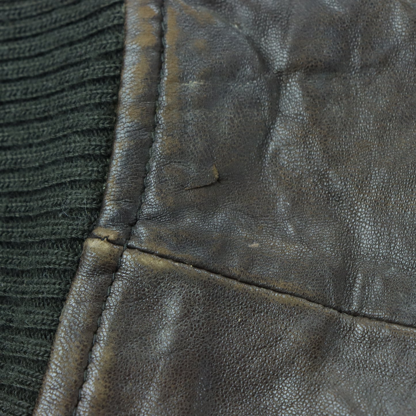 SEAN JOHN Brown Detailed Genuine Leather Zip-Up Jacket (M-L)