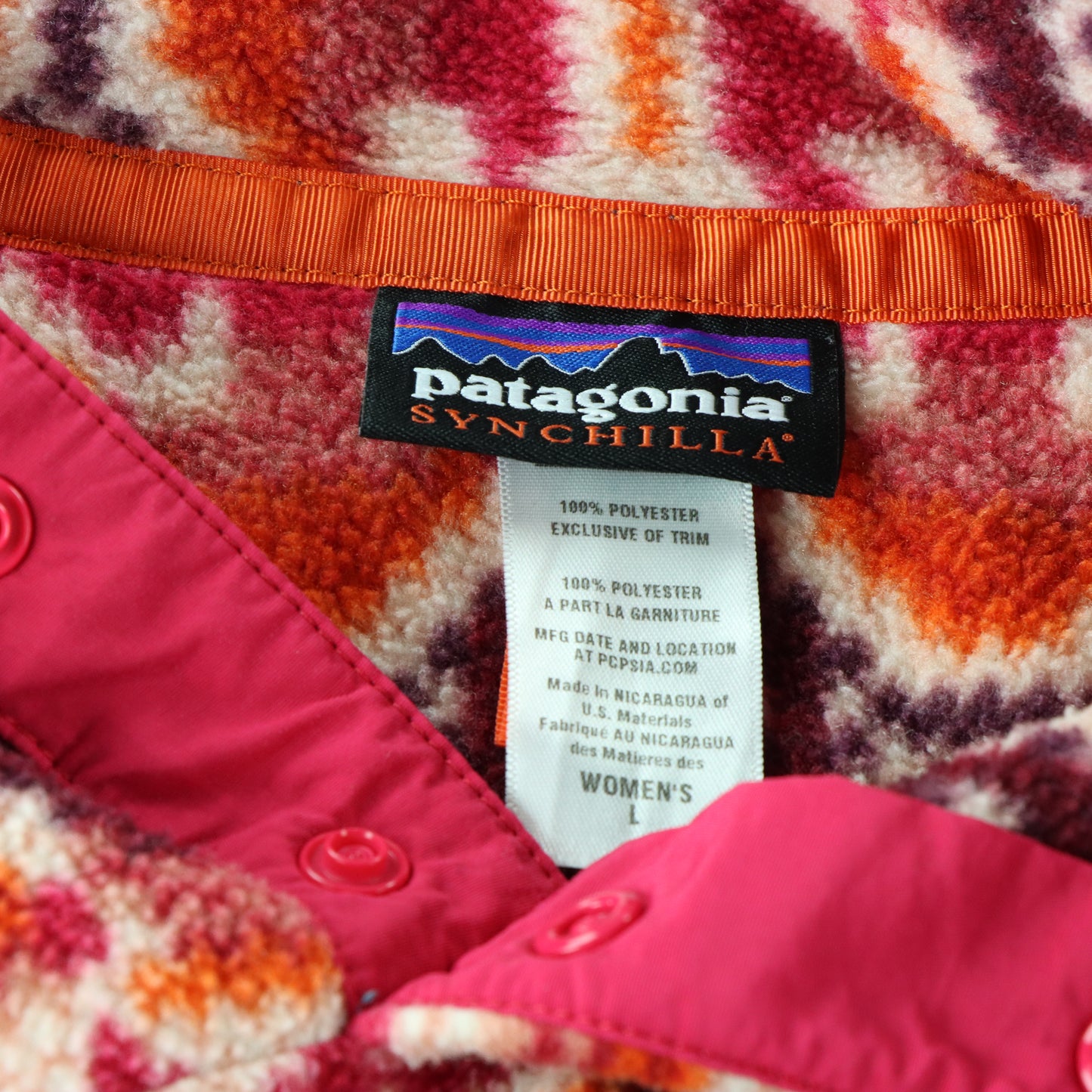 PATAGONIA Synchilla Pink Aztec Pattern 1/4 Snap-T Fleece Sweatshirt (S-M)