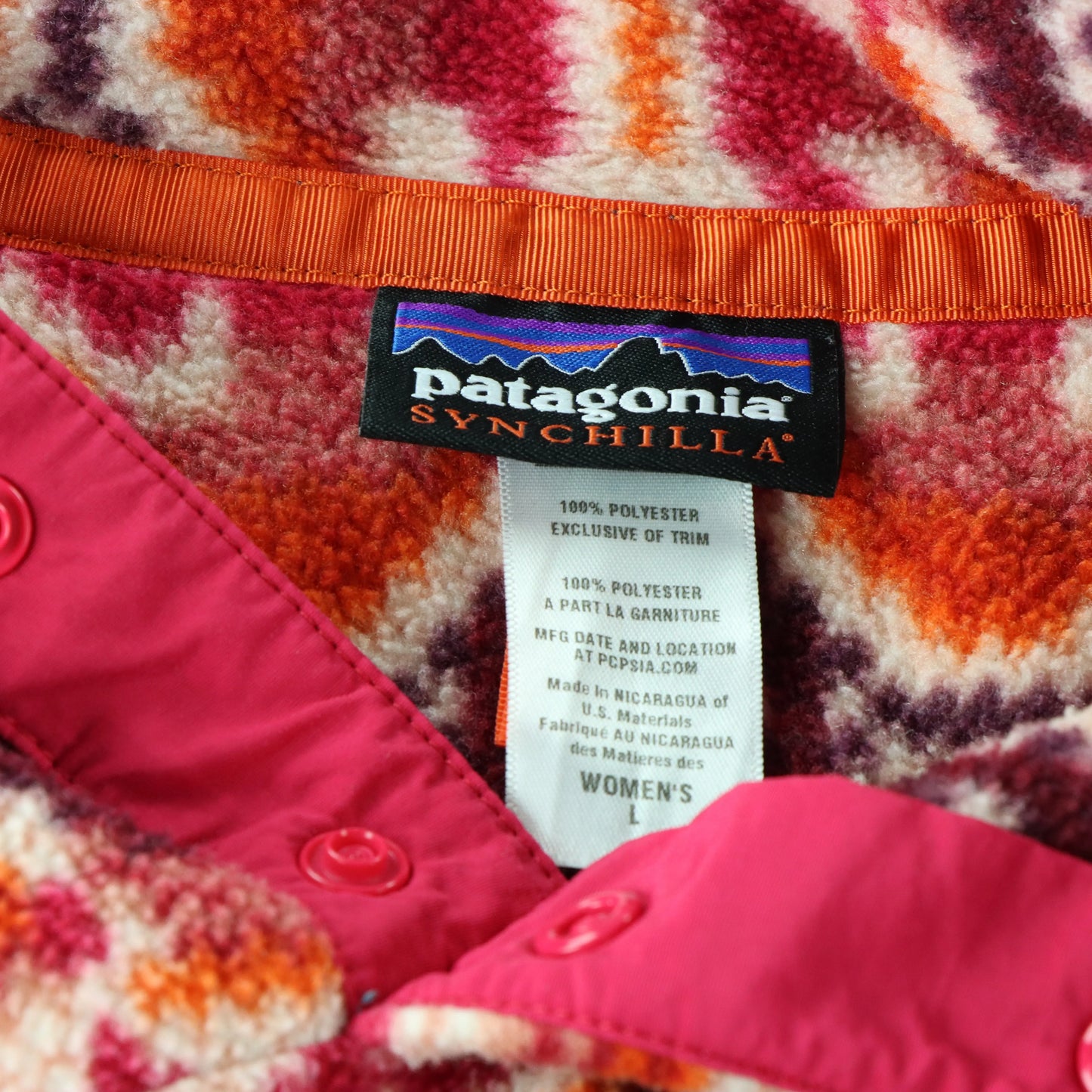 PATAGONIA Synchilla Pink Aztec Pattern 1/4 Snap-T Fleece Sweatshirt (S-M) Vintage Sole Melbourne