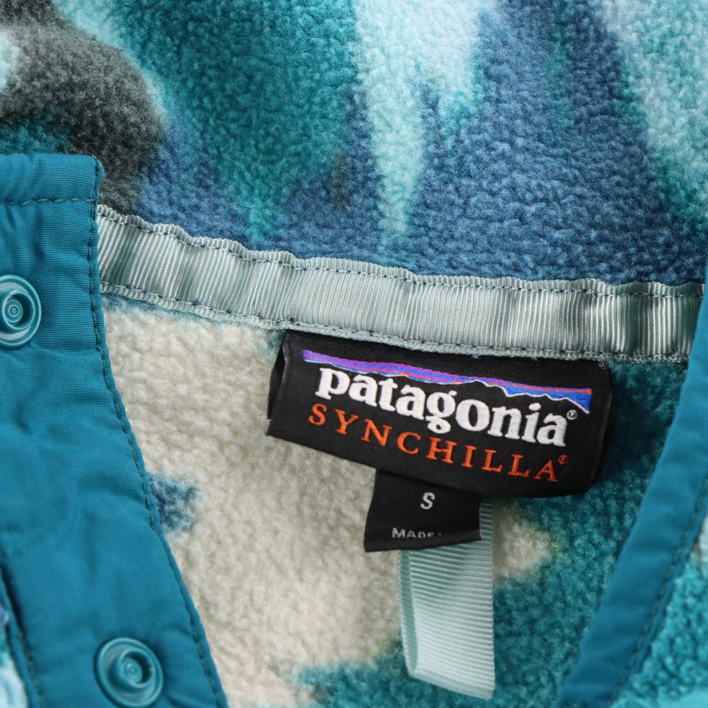 PATAGONIA Synchilla 'Trout Tales Elwha' 1/4 Snap-T Fleece Sweatshirt (S) Vintage Sole Melbourne