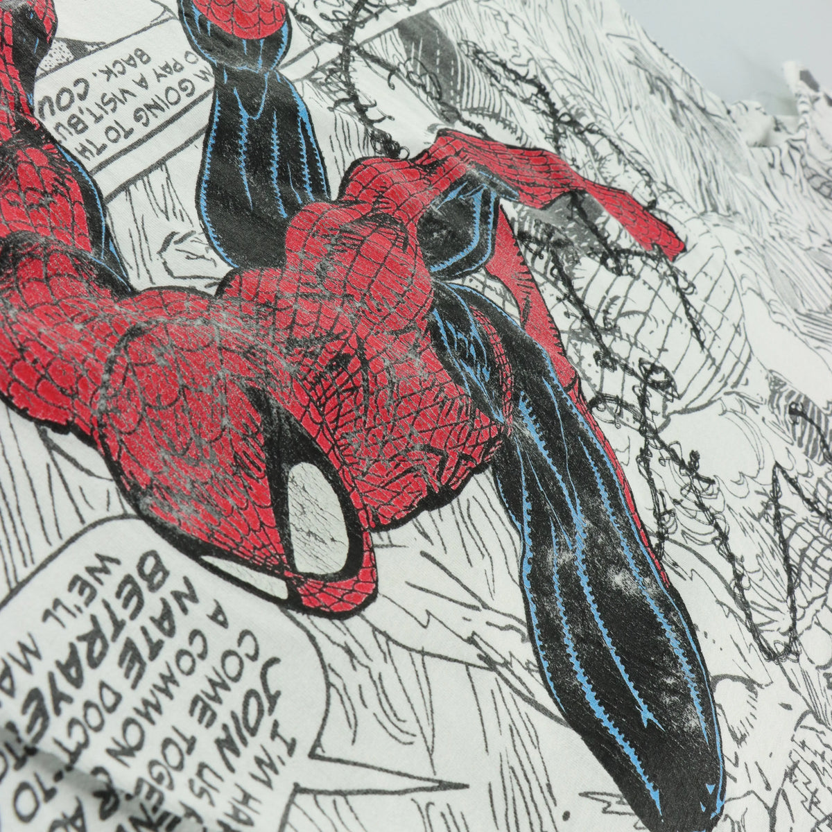 Vintage Spider Man 1992 Marvel Comic Book All Over Print Single Stitch T-Shirt USA Made (XL) Vintage Sole Melbourne