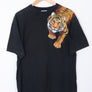Melbourne Zoo Tiger Animal Print Black Tee Made in Australia (L)