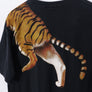Melbourne Zoo Tiger Animal Print Black Tee Made in Australia (L)