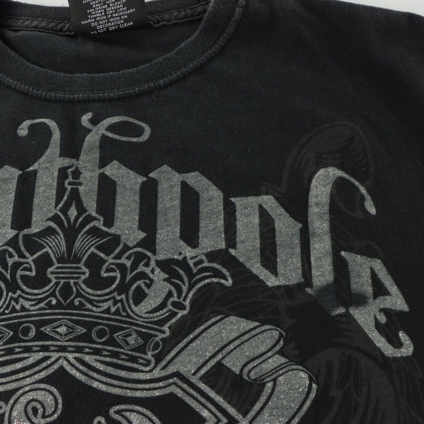 SOUTHPOLE Silver Glitter "Truth & Liberty" Black Y2K Style TShirt (L-XL)