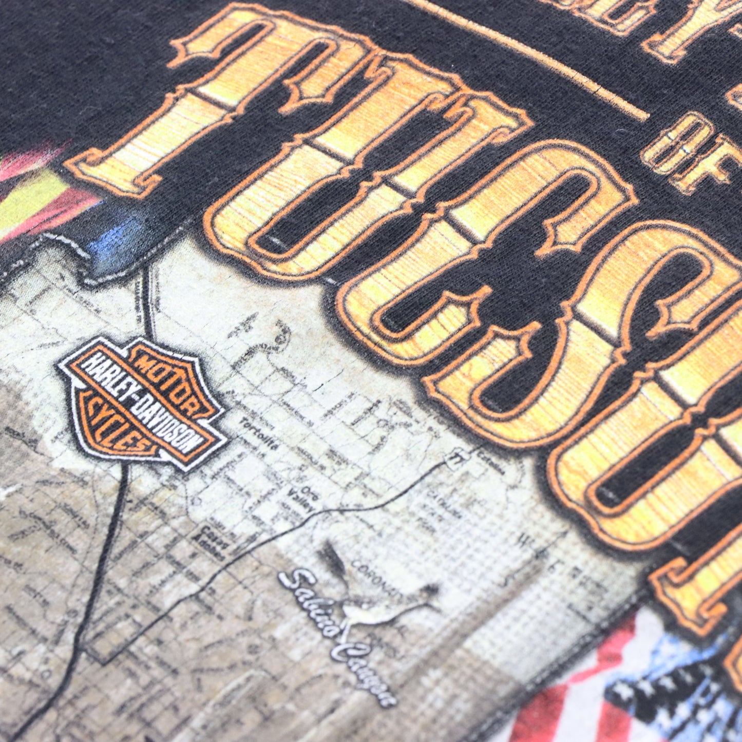 Vintage HARLEY DAVIDSON Skull Arizona Black Motorcycle T-Shirt (L) *Aubs Vintage Sole Melbourne