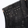 TRUE RELIGION World Tour Black Denim Distressed Jimmy Vest (L)