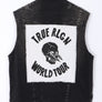 TRUE RELIGION World Tour Black Denim Distressed Jimmy Vest (L)