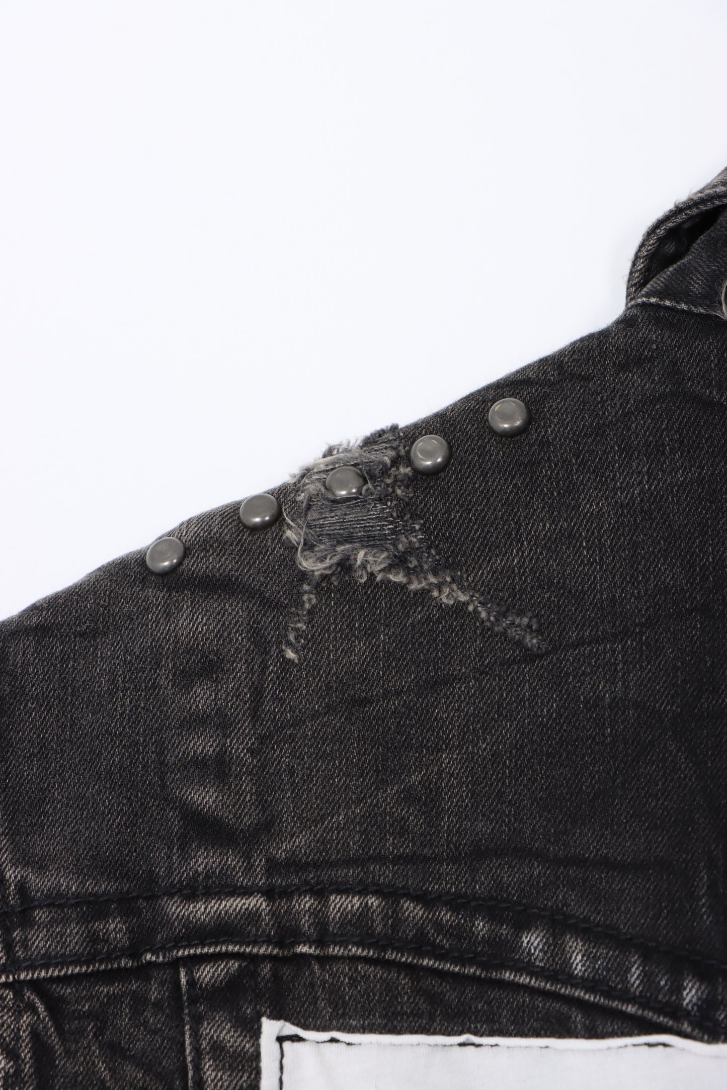 TRUE RELIGION World Tour Black Denim Distressed Jimmy Vest (L)