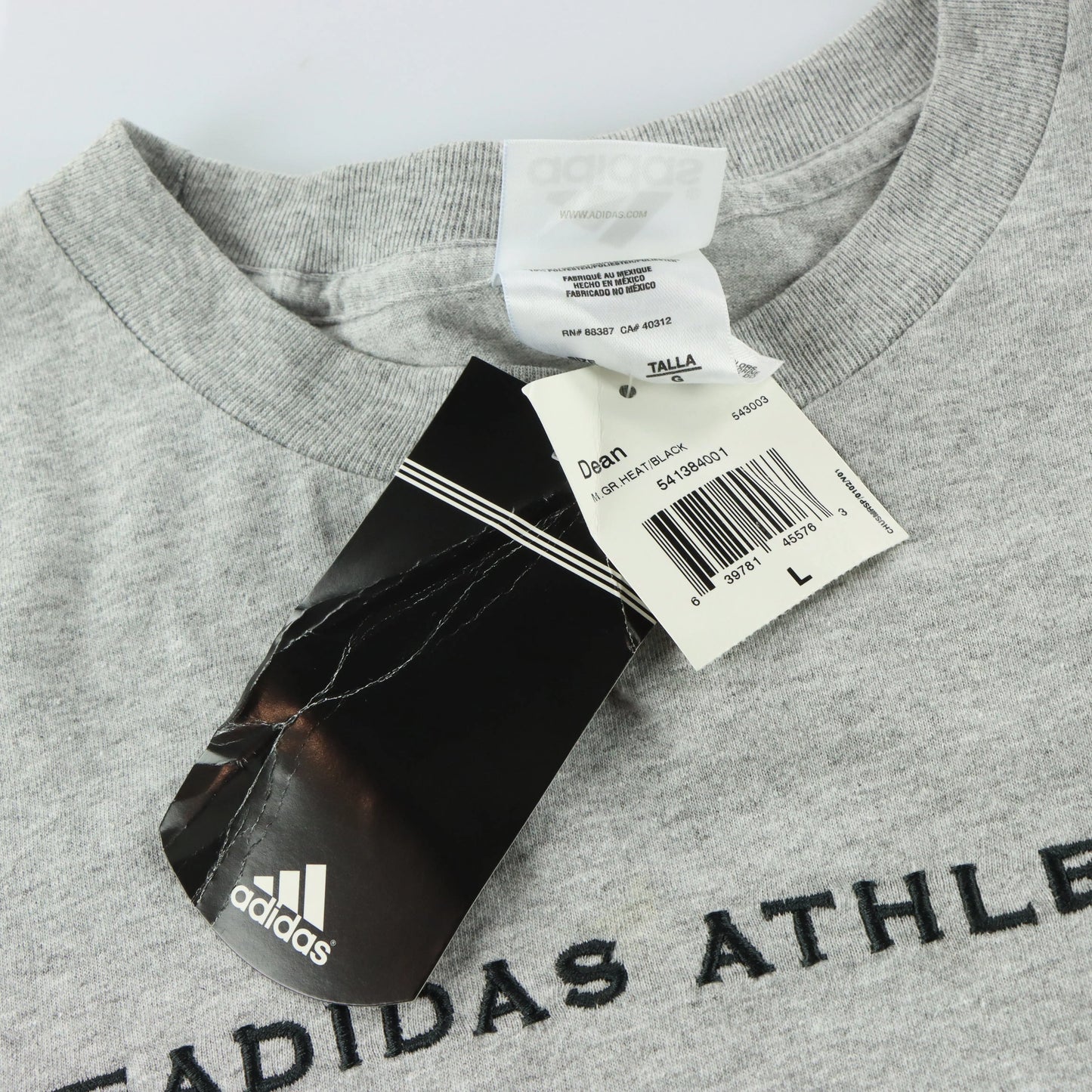 ADIDAS Athletics Heather Grey & Black Embroidered Tshirt (L-XL TALL) Vintage Sole Melbourne