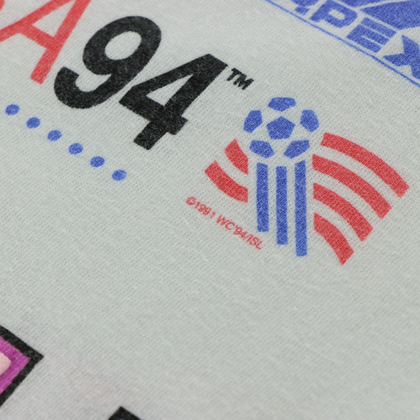 'World Cup USA 94' Germany Puffy Spell Out Graphic USA Made APEX ONE Vintage Soccer T-Shirt (L TALL)