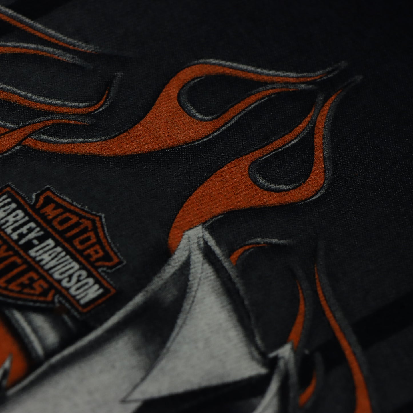 HARLEY DAVIDSON Y2K Flame Eagle USA Made Long Sleeve Motorcycle Tee (XL)