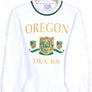 Oregon Ducks 1991 Paisley Shield Spell Out Ringer Sweatshirt USA Made (S-M)