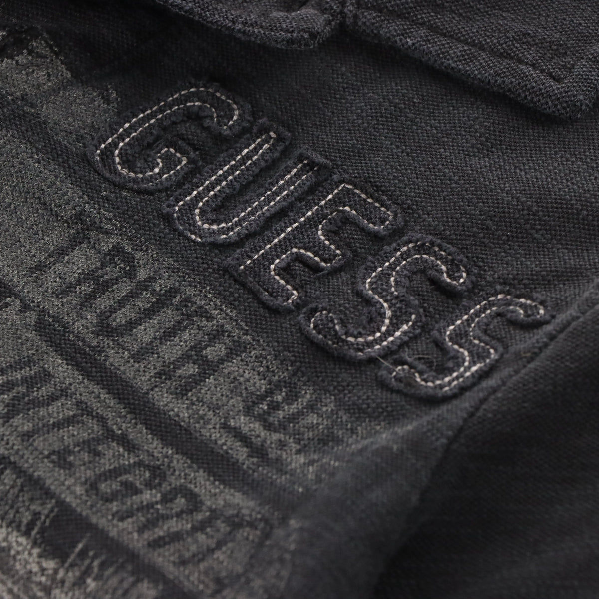 Vintage GUESS Y2K Black Grunge Polo Shirt T-Shirt *Aubs Vintage Sole Melbourne