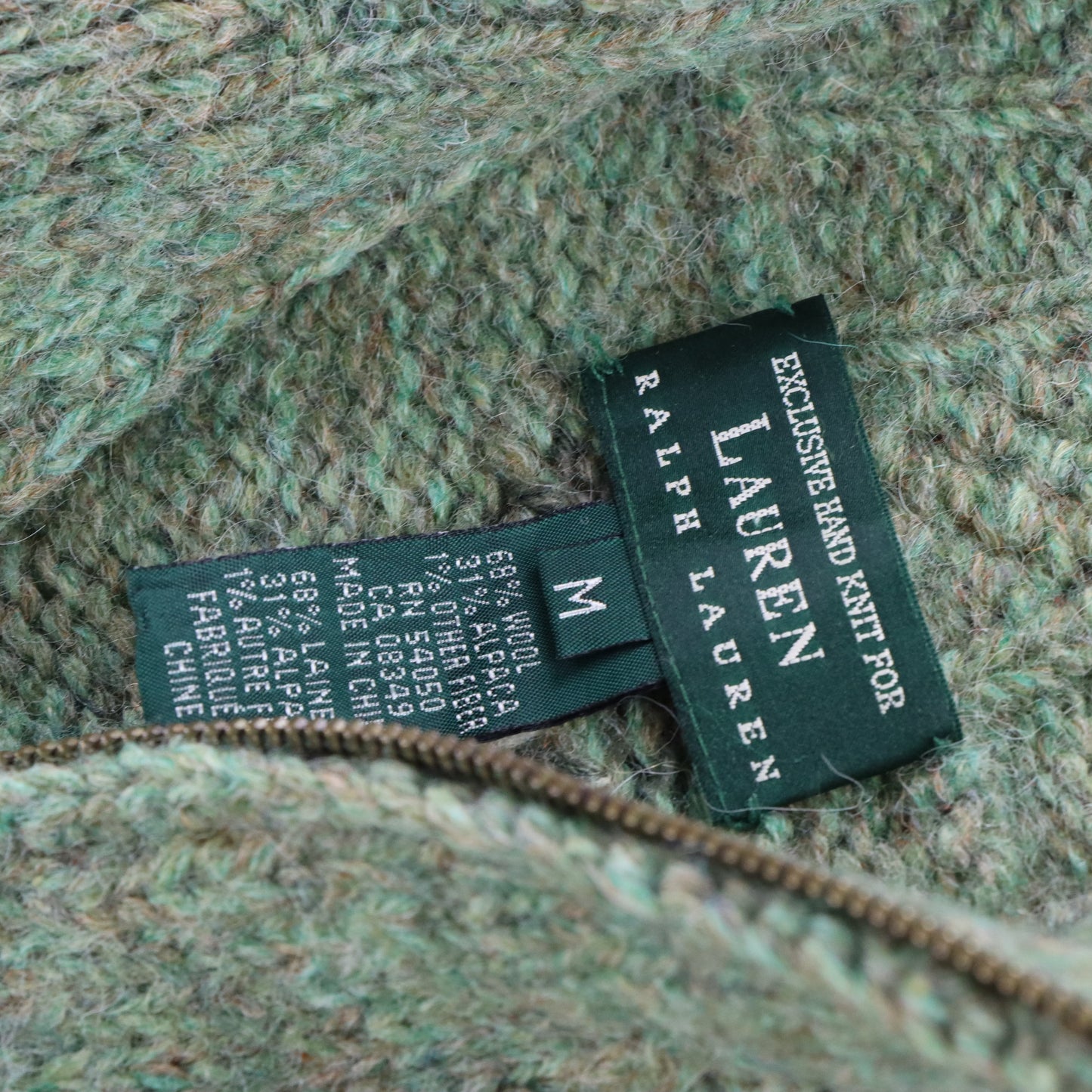 Vintage POLO RALPH LAUREN Quarter Zip Hand Knit Sweater *Aubs Vintage Sole Melbourne