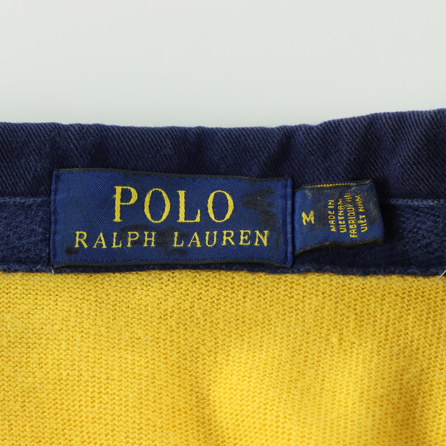 RALPH LAUREN POLO Embroidered Teddy & Flag Scotland Yellow Rugby Jumper (M)