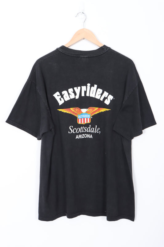 Vintage 1994 Easyrider Buffalo Skull Graphic Print T-Shirt (L-XL)