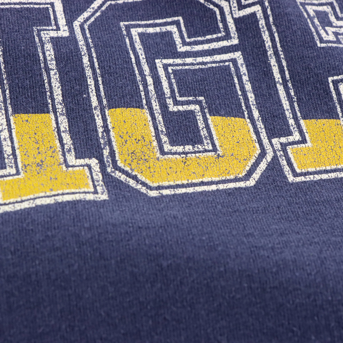 Vintage TOMMY HILFIGER Varsity USA Made Navy Blue Tee (L-XL) ***COCO Vintage Sole Melbourne