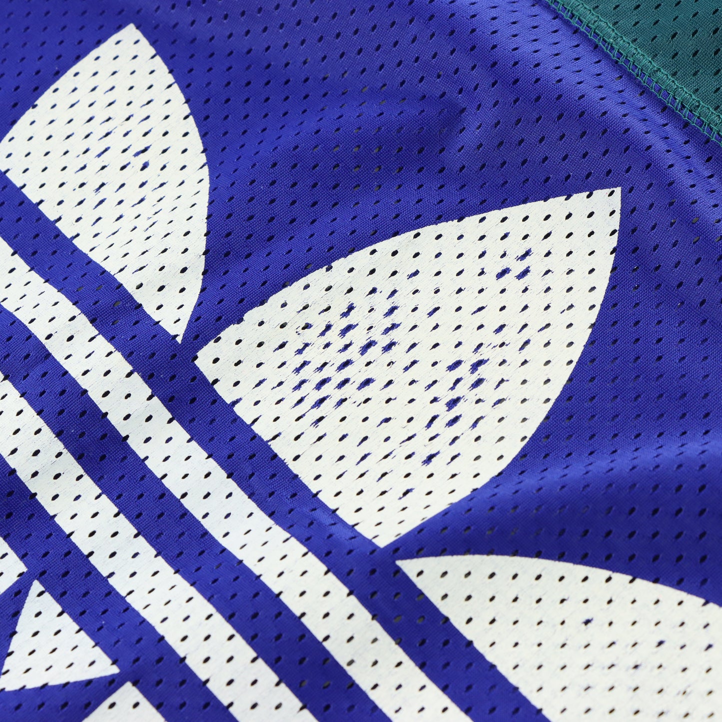 ADIDAS Blue & Teal Big Logo USA Made Mesh Jersey (L-XL)