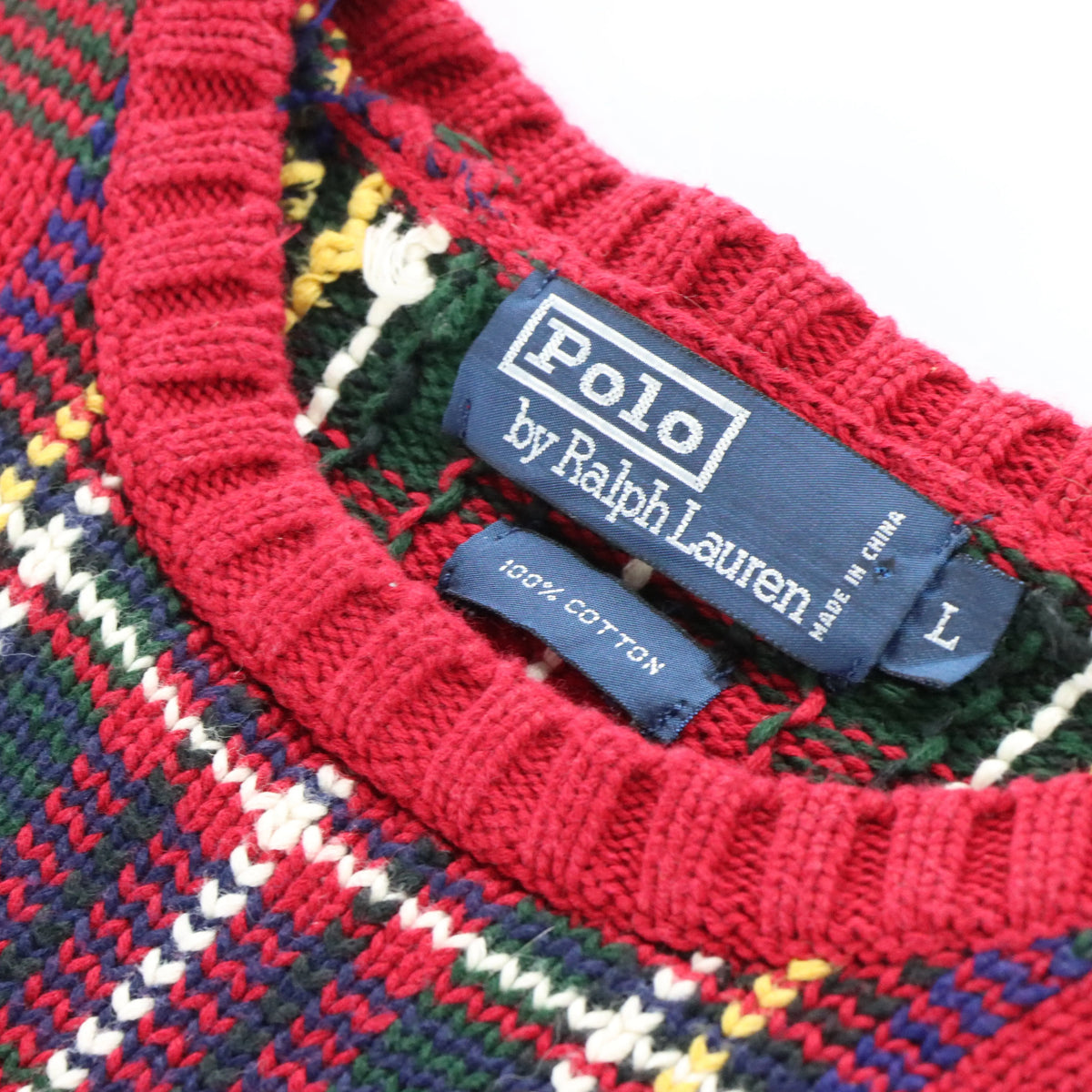 Vintage POLO RALPH LAUREN Red Tartan Knit Sweater (L) Vintage Sole Melbourne