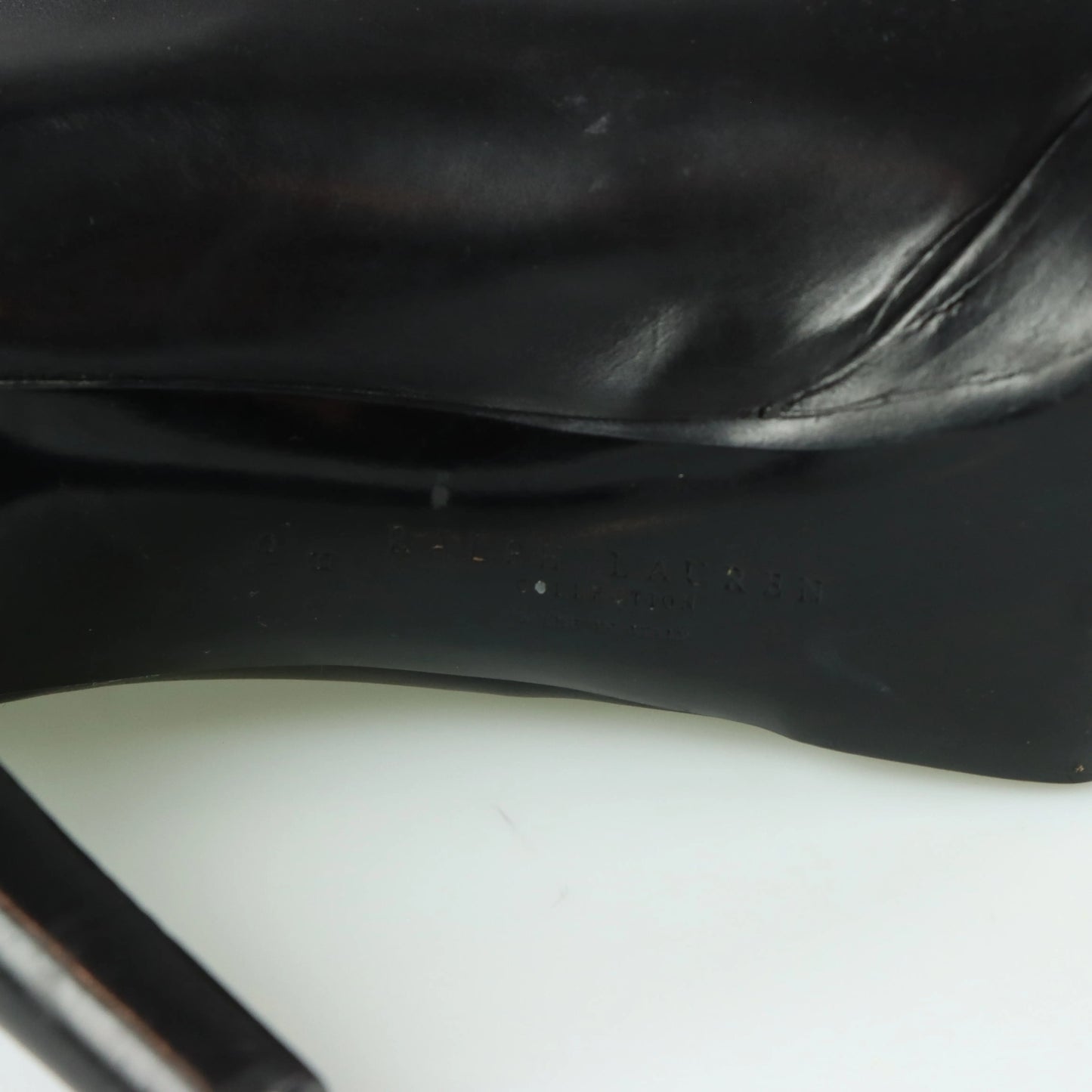 RALPH LAUREN Purple Label Platform Bow Bootie Heels (9.5) Vintage Sole Melbourne