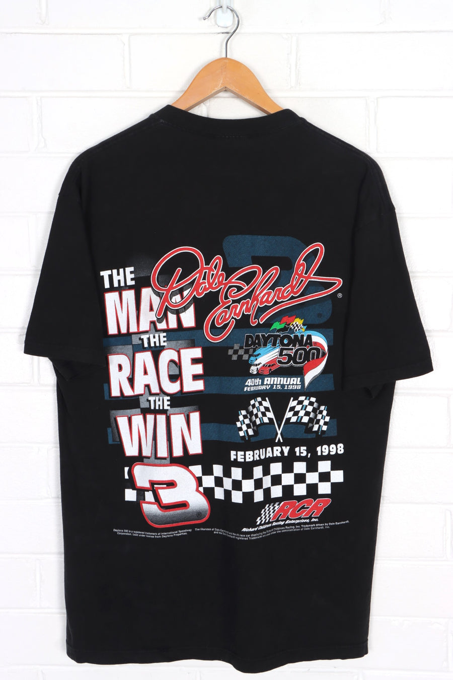 Dale Earnhardt 1998 Daytona 500 Winner Front Back T-Shirt (L)
