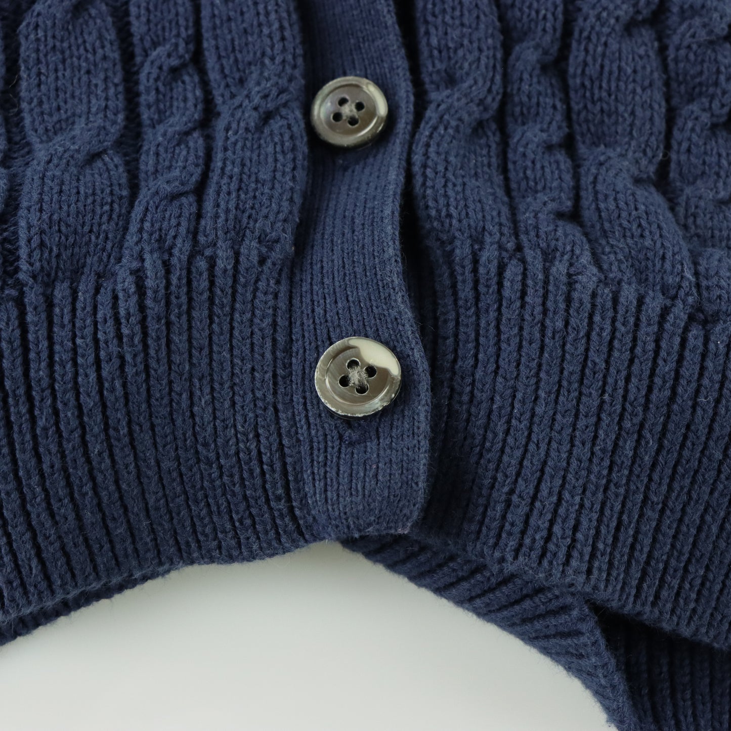 RALPH LAUREN SPORT Navy Blue Cable Knit Button Up Knit Cardigan (M-L)