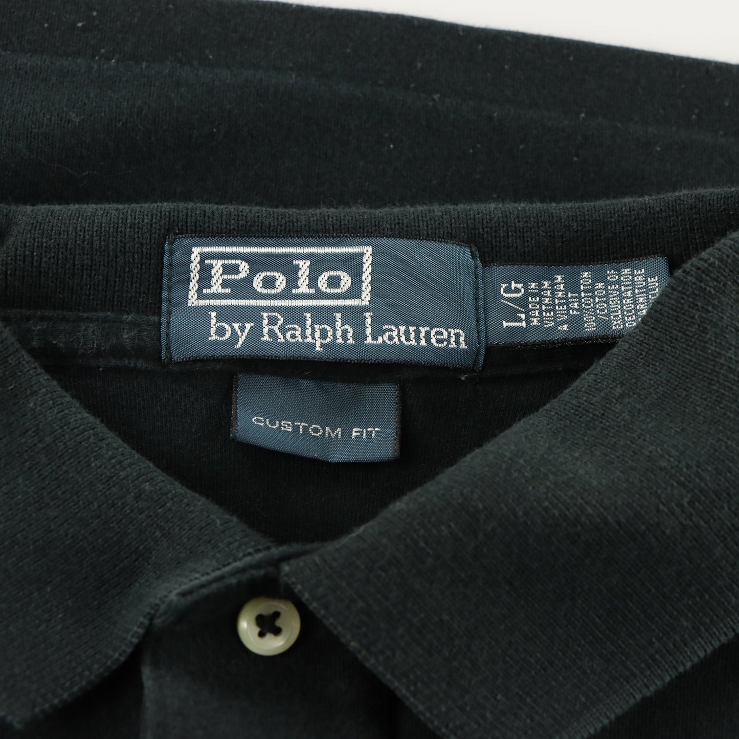 RALPH LAUREN POLO Embroidered Small Pony Cotton Black Polo (S)