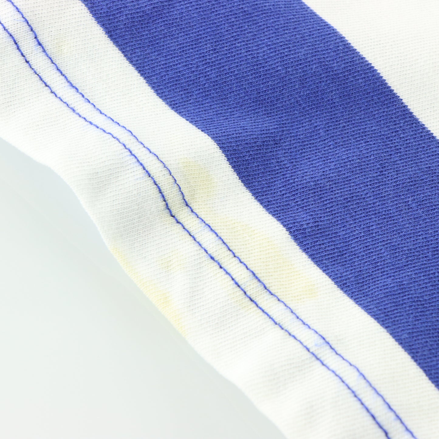 RALPH LAUREN POLO Club Blue & White Striped Rugby Jumper (L-XL)