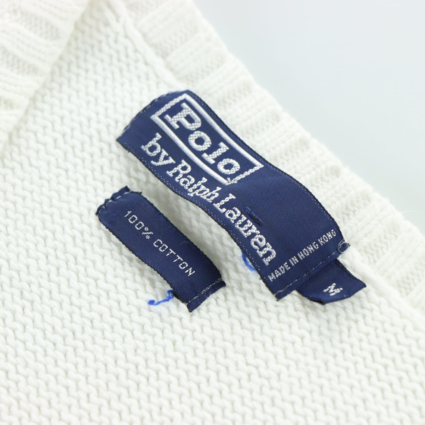 POLO RALPH LAUREN Embroidered Logo White Cable Knit Vest (M)