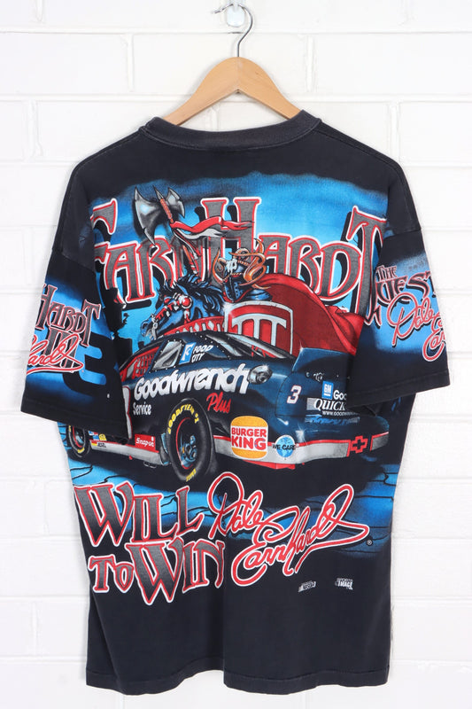 NASCAR 1998 Dale Earnhardt "The Quest" All Over T-Shirt USA Made (L)