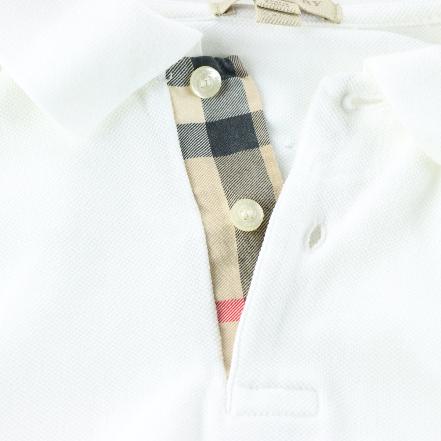 BURBERRY BRIT Embroidered Monogram Logo White Classic Polo Shirt (L)