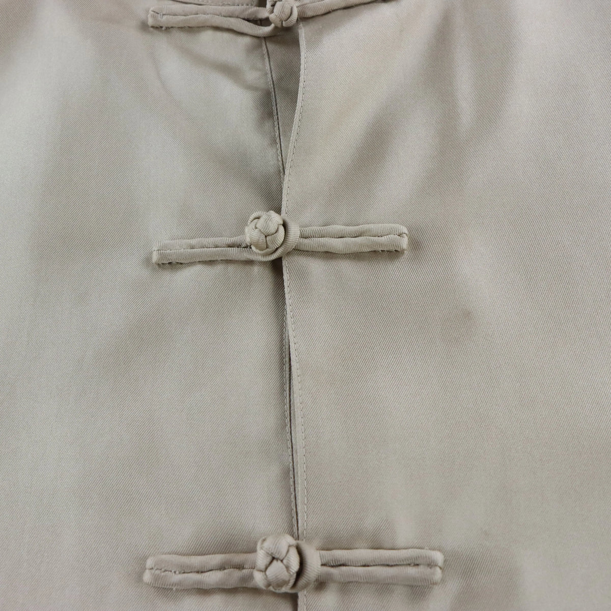 Vintage RALPH LAUREN Black Label Beige Silk Knot Button & Mandarin Collar Long Sleeve Shirt (L) ***COCO Vintage Sole Melbourne