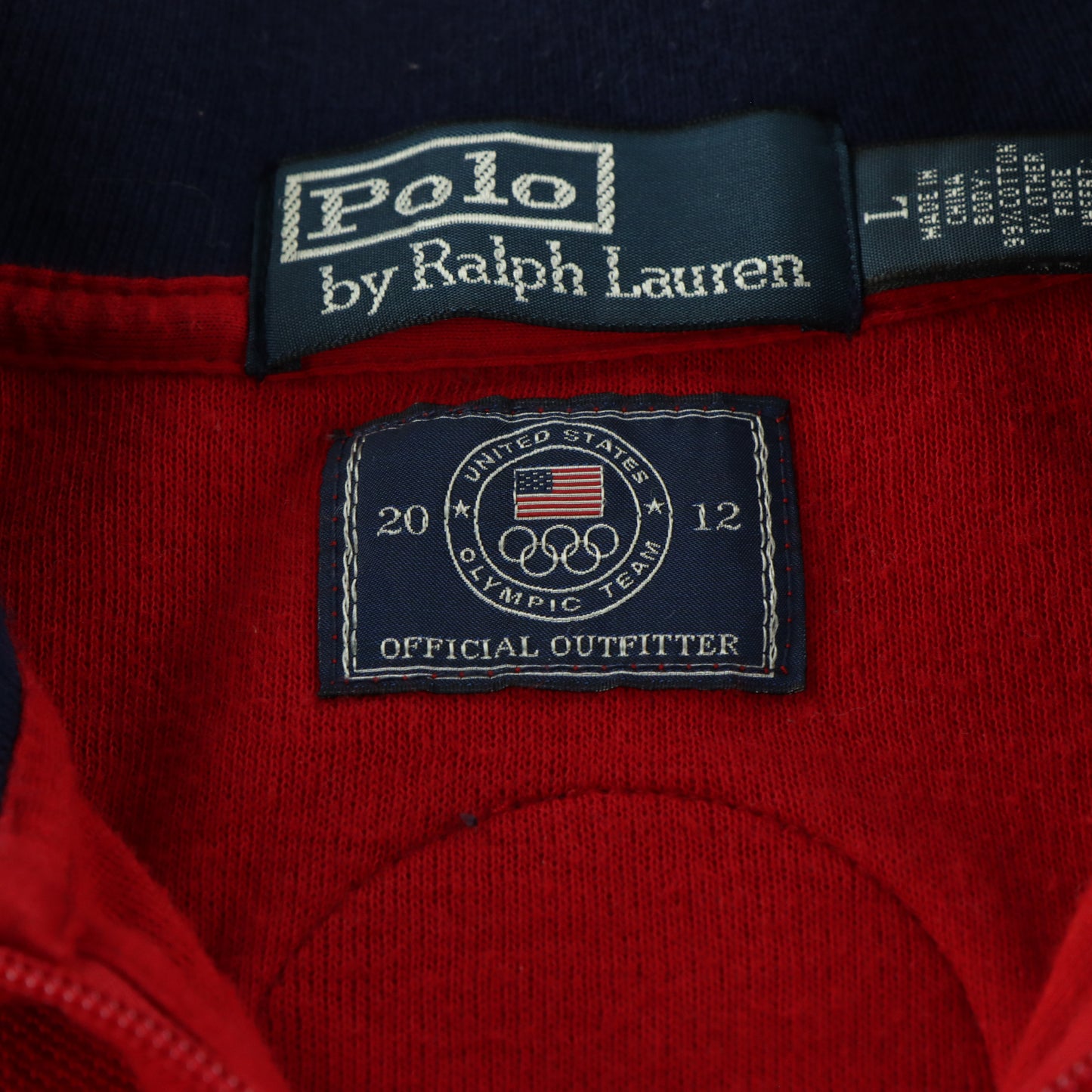 RALPH LAUREN POLO Olympic Team 2012 USA Felt Patch Full Zip Sweatshirt (M-L)