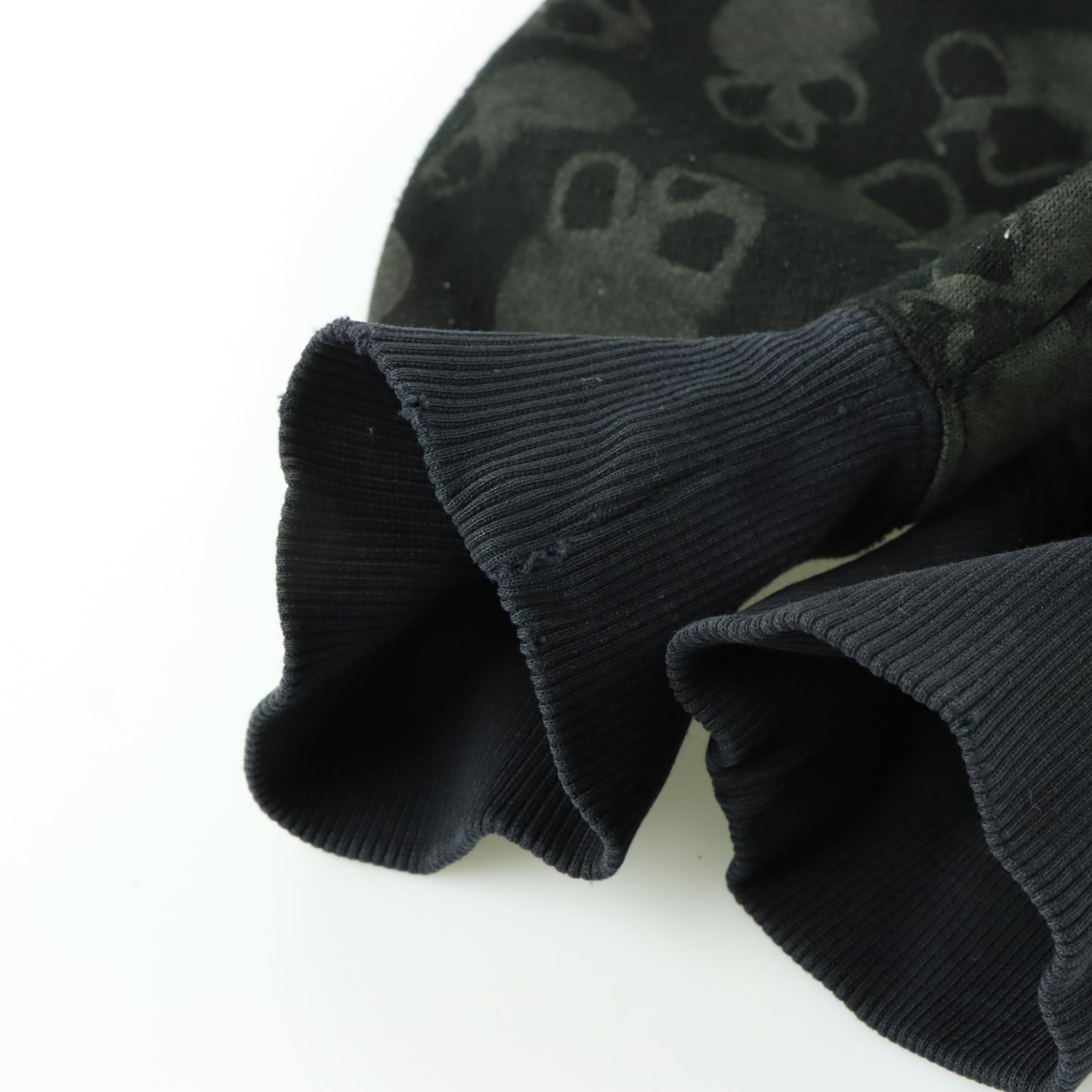 Studded Skull All Over Black Full Zip Hoodie Sweatshirt (XL)