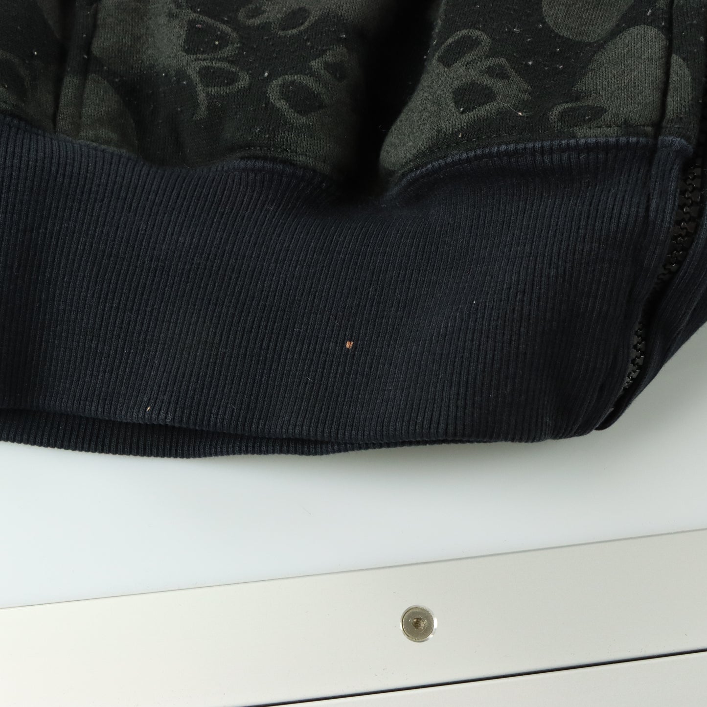 Studded Skull All Over Black Full Zip Hoodie Sweatshirt (XL)