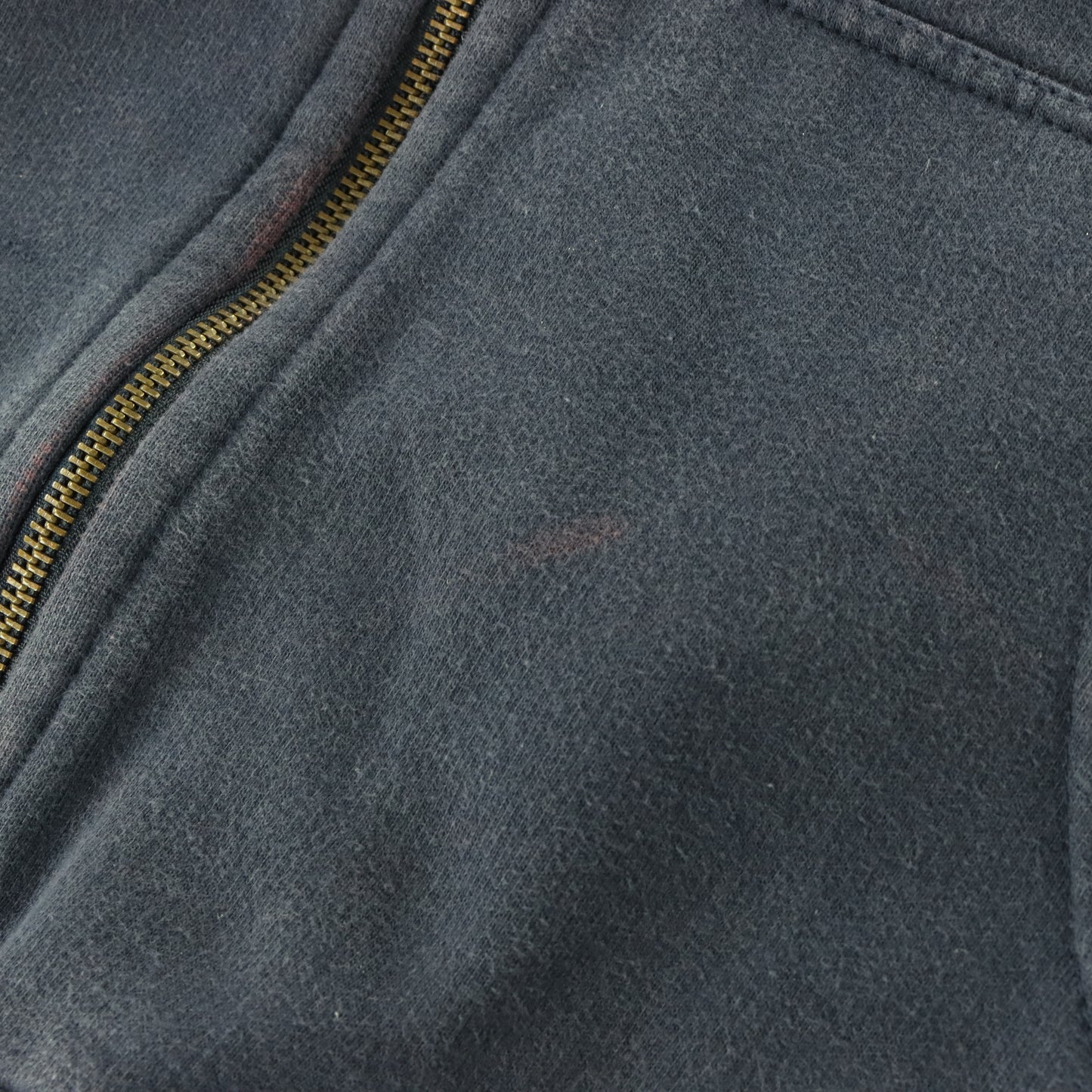 CHAPS Navy Blue & White Embroidered Logo Patch Full Zip Sweatshirt (L)