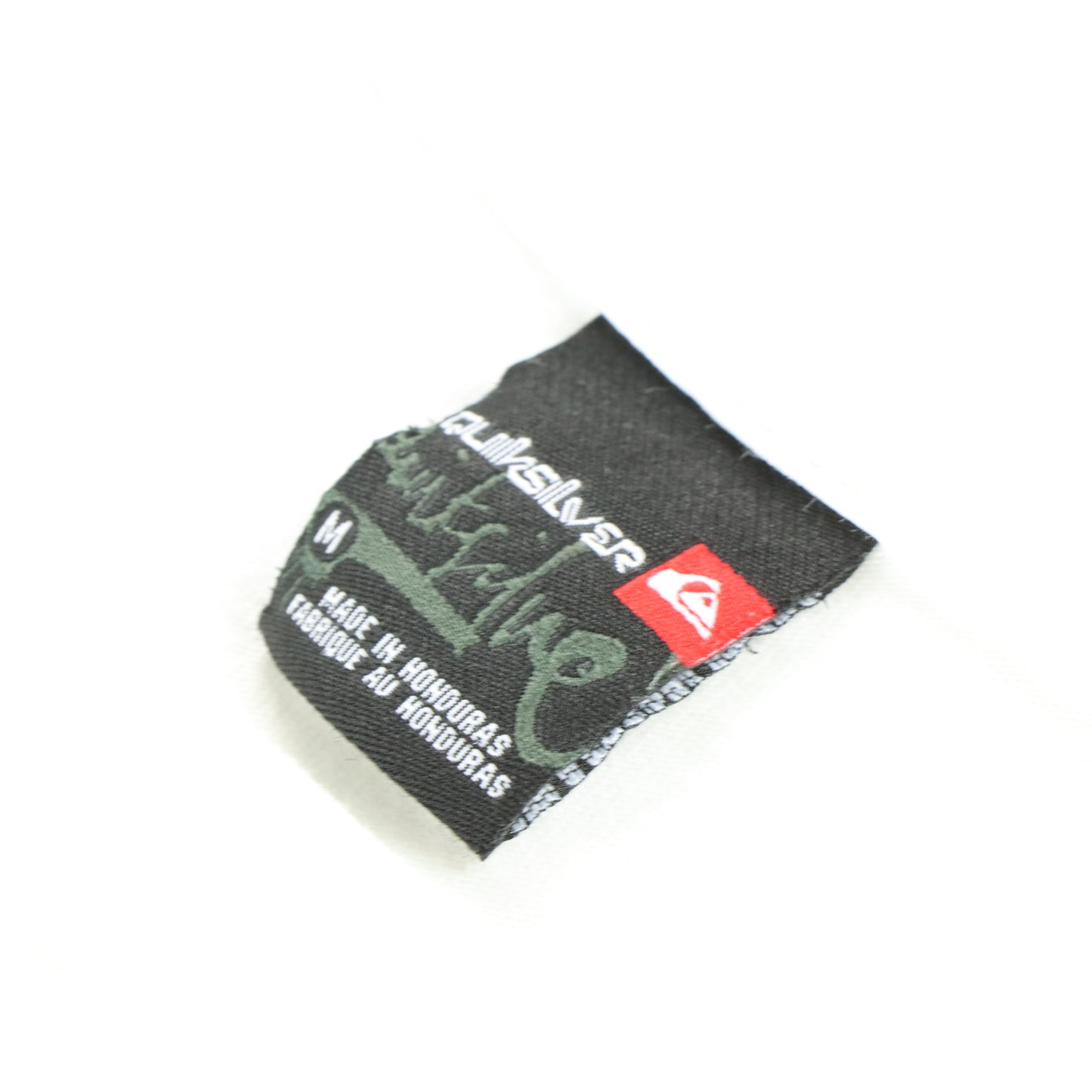 QUICKSILVER Y2K Spell Out Logo White & Red T-Shirt (M)