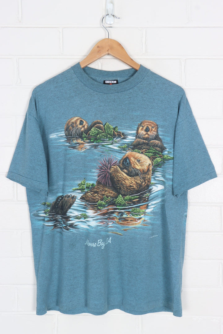 Sea Otter Morro Bay CA All Over Animal Tee (L)