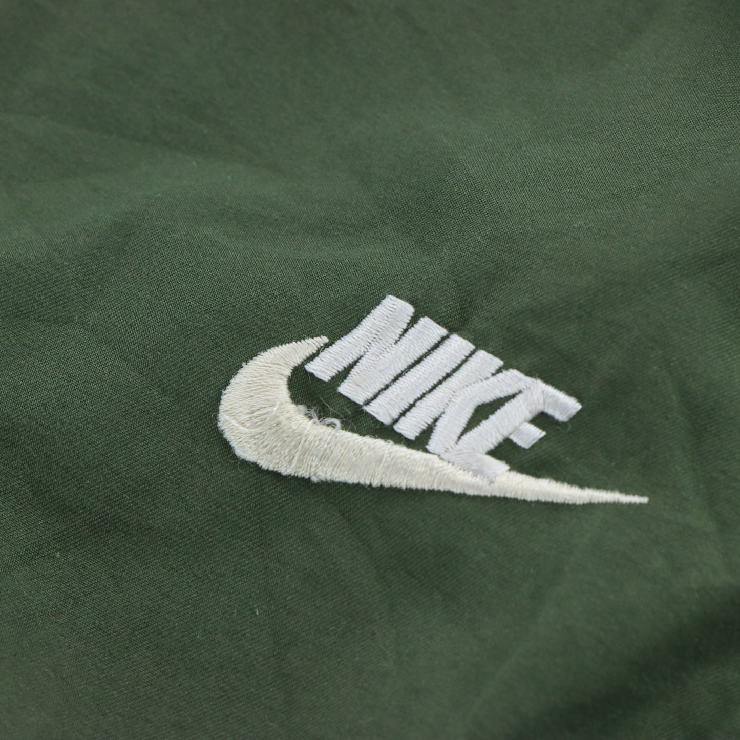 NIKE Embroidered Swoosh Logo Khaki Green Pocket Trackpants (XL)