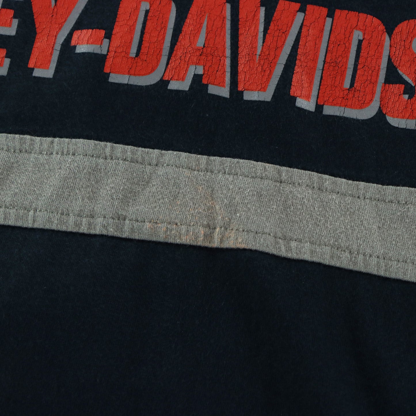 HARLEY DAVIDSON "Pre-Lux Motorcycle Oil' Taupe & Black Double Sided Long Sleeve T-Shirt (L)