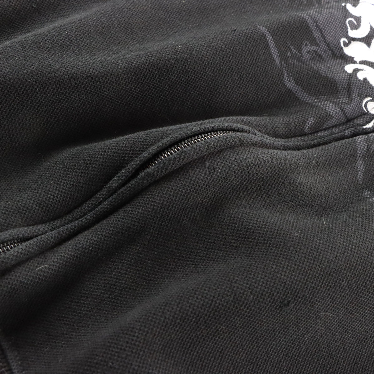 Vintage AVIREX Sky Kings Crest Patch Zip Up Y2K Black Hoodie Sweatshirt (XL) ***COCO Vintage Sole Melbourne