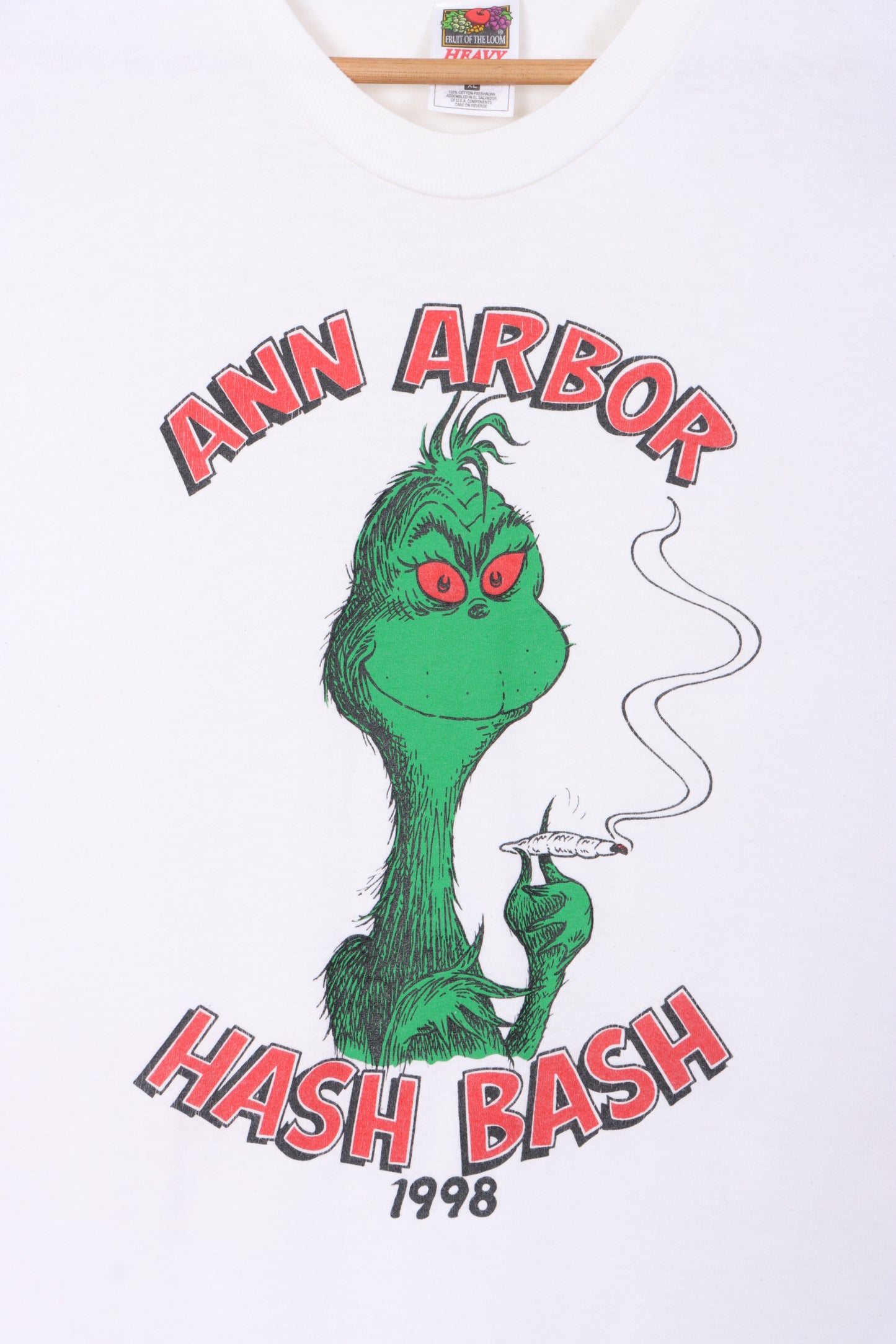 Ann Arbor Hash Bash 1998 Dr Seuss Grinch Single Stitch T-Shirt (XL)