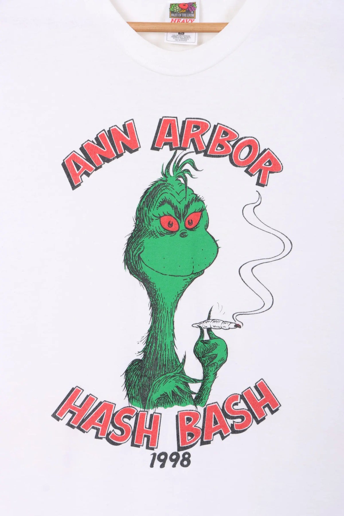 Ann Arbor Hash Bash 1998 Dr Seuss Grinch Single Stitch T-Shirt (XL) Vintage Sole Melbourne