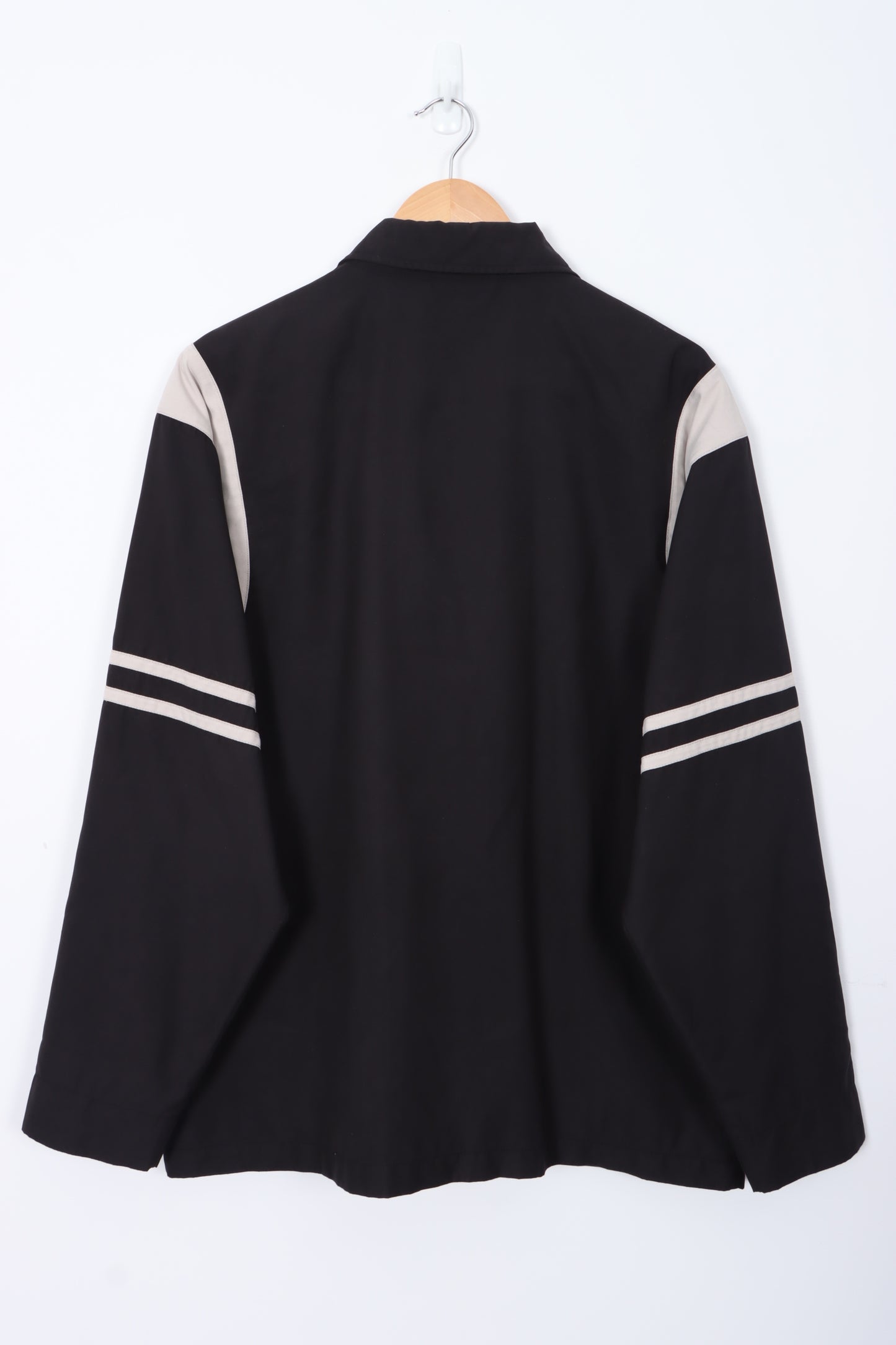 PUMA Varsity Panel Black & White Nylon Windbreaker Jacket (L)