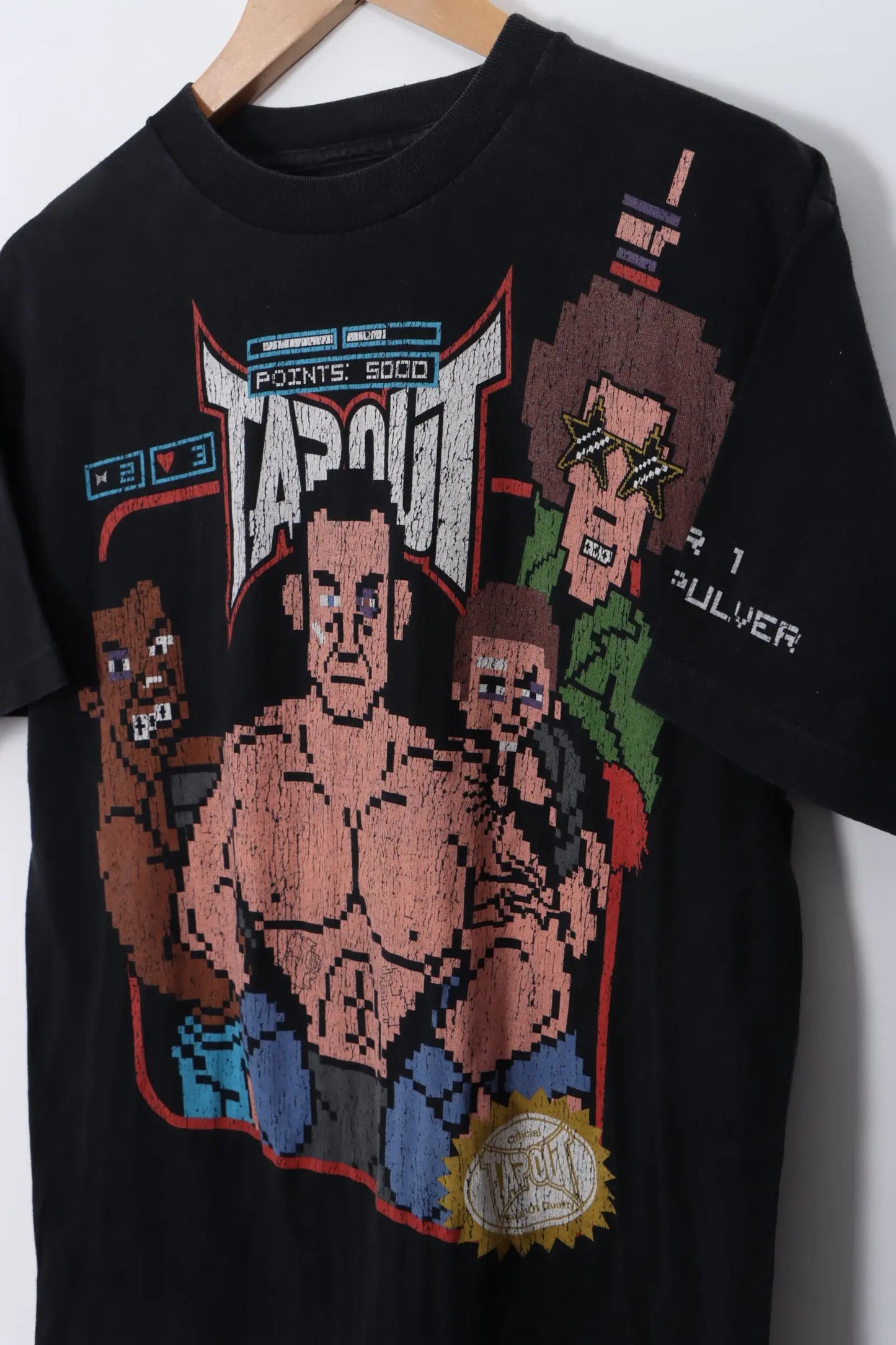 TAPOUT x Jens Pulver Signature Nintendo 'Game On' Black Tee (M) Vintage Sole Melbourne