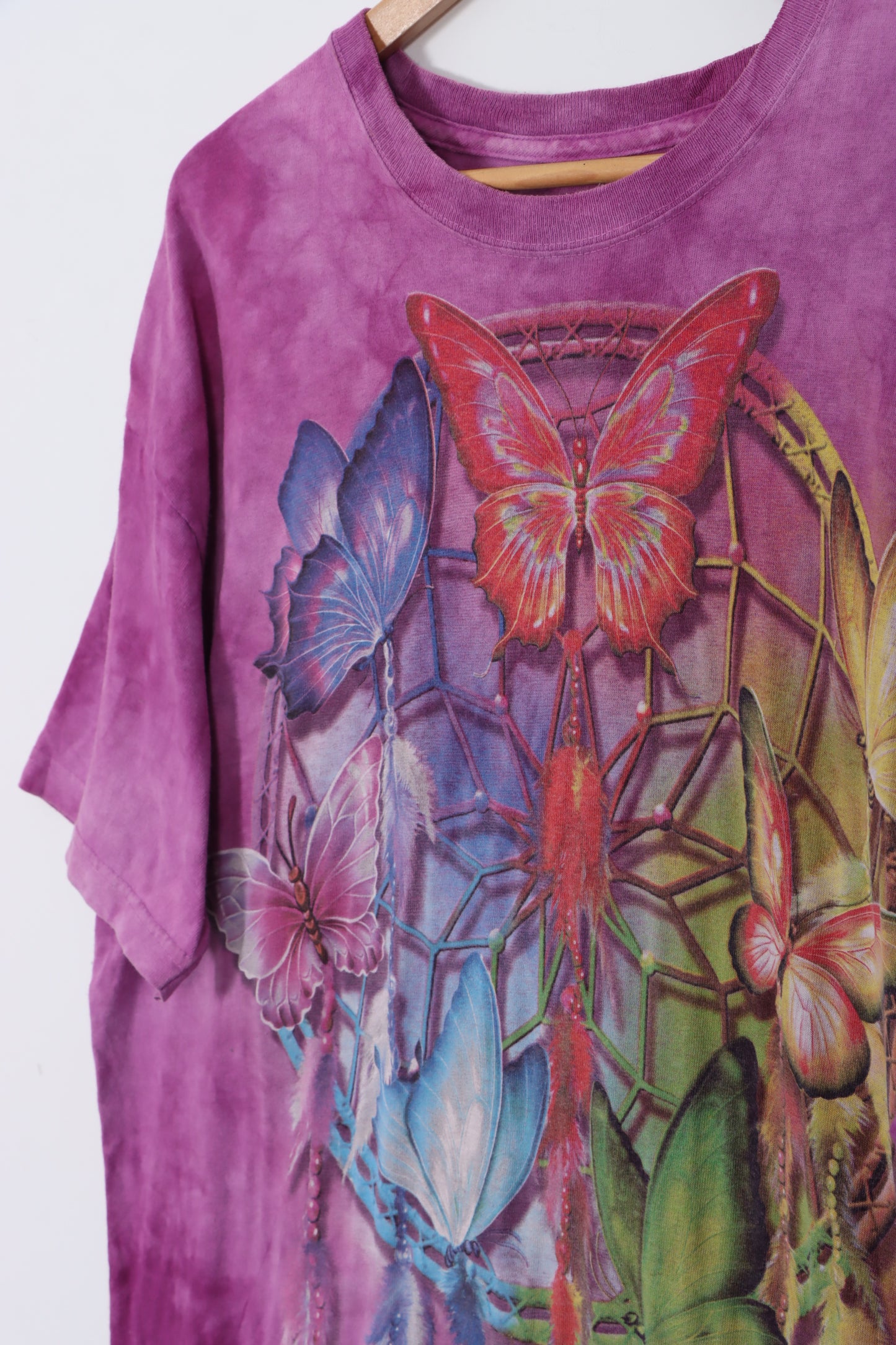 THE MOUNTAIN "Butterfly Dreamcatcher" Tie Dye T-Shirt (XL)