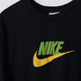 NIKE Spell-out Large Centre Green Yellow Logo Graphic Black T-shirt (XL)