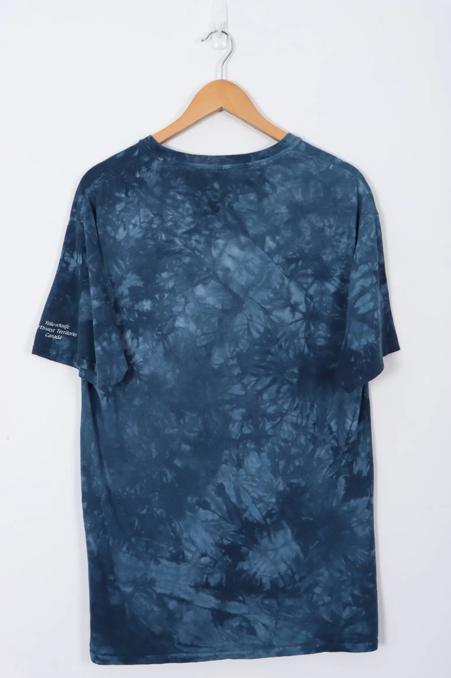 Walking Bear Graphic Print Animal Blue Tie Dye Tee (M) Vintage Sole Melbourne