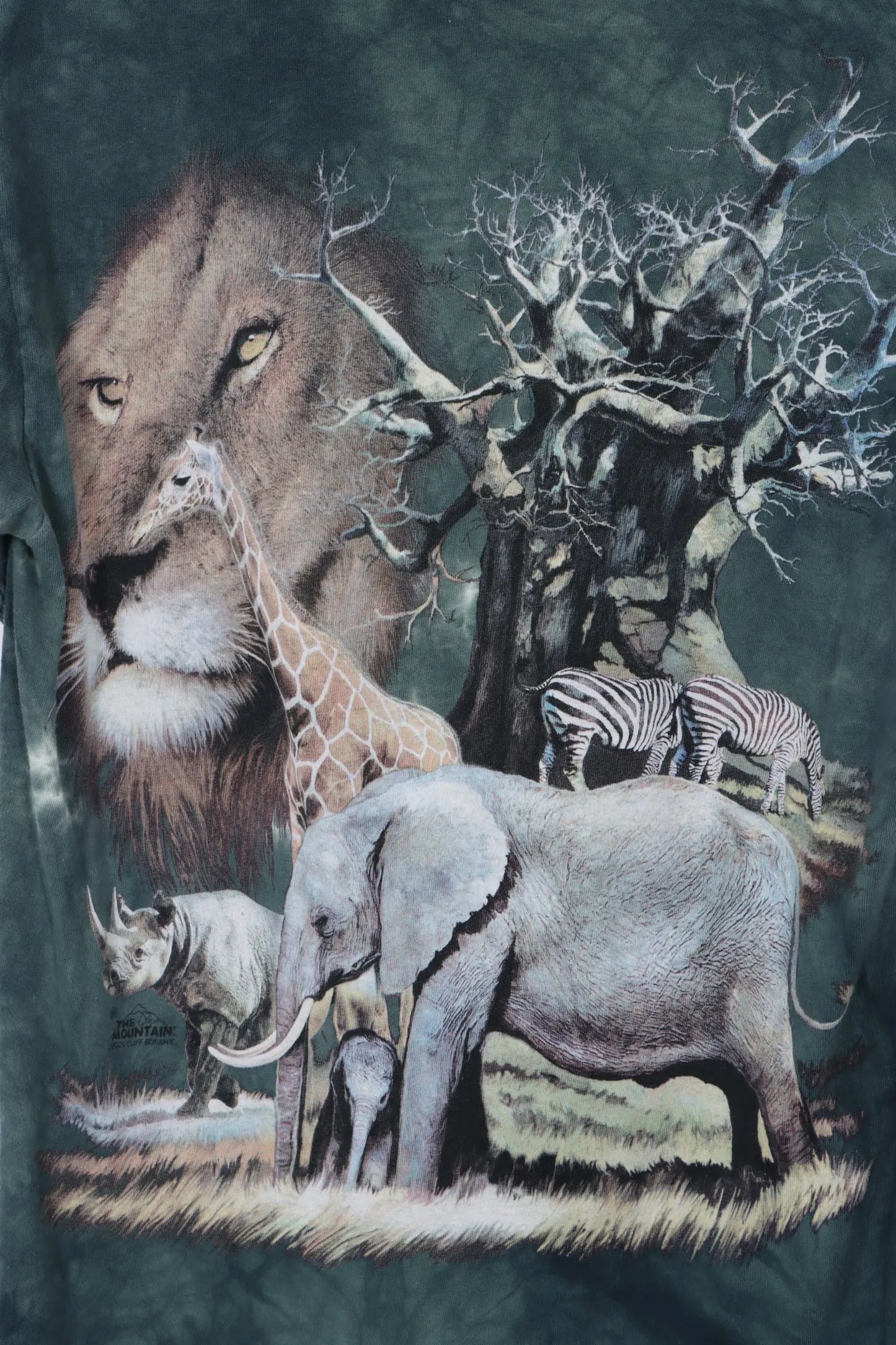 THE MOUNTAIN Front Back Graphic Safari Animal T-Shirt (M) Vintage Sole Melbourne
